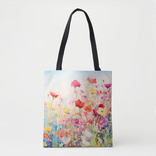 Wilde Blume Mohnkonzept Abstrakte Kunst Tasche (Vorderseite)