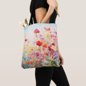 Wilde Blume Mohnkonzept Abstrakte Kunst Tasche (Von Nahem)