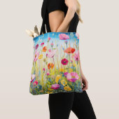 Wilde Blume Mohnkonzept Abstrakte Kunst Tasche (Von Nahem)