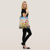 Wilde Blume Mohnkonzept Abstrakte Kunst Tasche (Am Model)