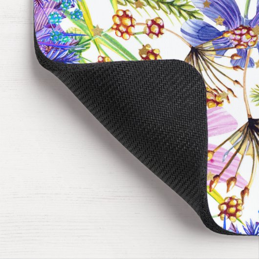 Wilde Blume Mouse Pad Pink & Blue Mousepad (Ecke)