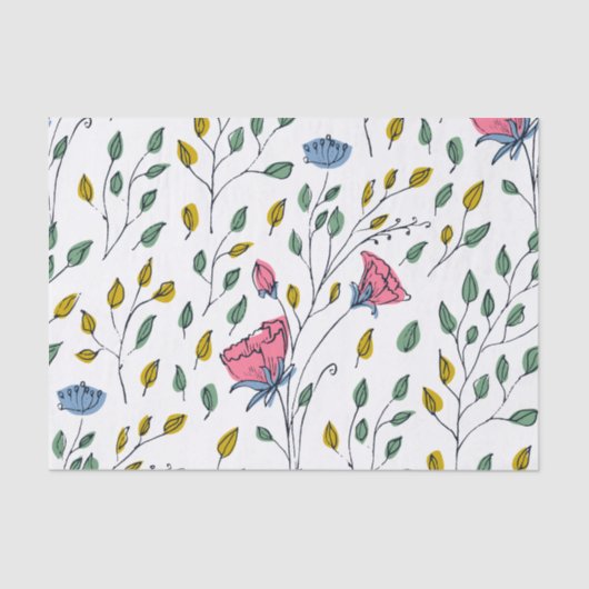 Wilde Blume Muster-farbig Wild Blume-floral Seidenpapier (Vorderseite)