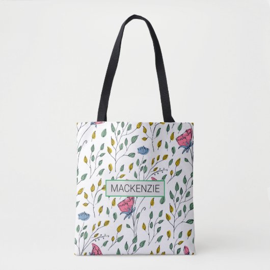 Wilde Blume Muster-farbig Wild Blume-floral Tasche (Vorderseite)