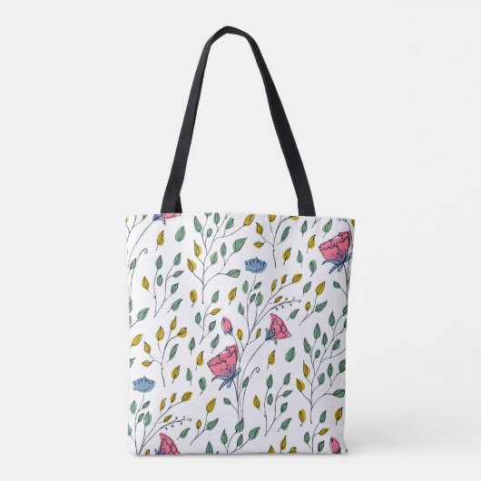 Wilde Blume Muster-farbig Wild Blume-floral Tasche (Rückseite)