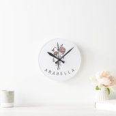Wilde Blume Name Runde Wanduhr (Zuhause)