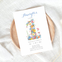 Wilde Blume Nummer 1 zum Geburtstag Einladung