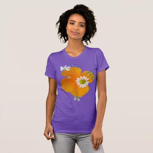 Wilde Blume: Orangefarbener BG-T - Shirt (Vorne ganz)