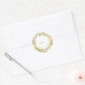 Wilde Blume Pampas-Gelbe Monogramm-Hochzeit Runder Aufkleber (Umschlag)