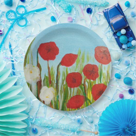 Wilde Blume Pappteller (Party)