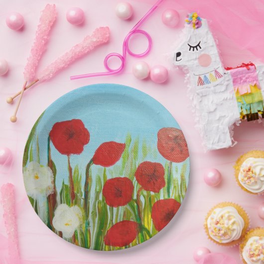 Wilde Blume Pappteller (Party)