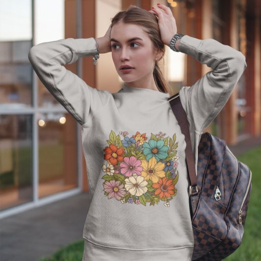 Wilde Blume Pastellfarben Botanische Sweatshirt