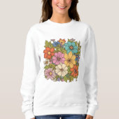Wilde Blume Pastellfarben Botanische Sweatshirt (Vorderseite)