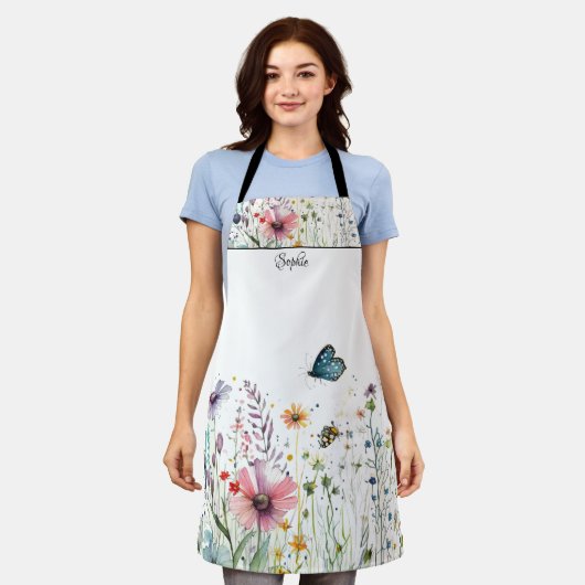 Wilde Blume Personalisierte Schürze (Getragen)