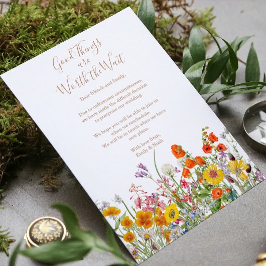 Wilde Blume - Pläne für Hochzeiten nach der Hochze Ankündigung