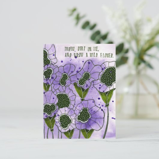 Wilde Blume Postkarte (Stehend Vorderseite)