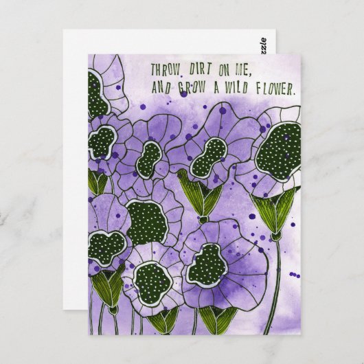 Wilde Blume Postkarte (Vorne/Hinten)