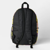 Wilde Blume Protea Black Bedruckter Rucksack (Rückseite)
