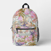 Wilde Blume Protea Gray Bedruckter Rucksack (Vorderseite)