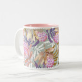 Wilde Blume Protea Gray Zweifarbige Tasse (Vorderseite Links)