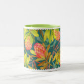 Wilde Blume Protea Green Zweifarbige Tasse (Mittel)
