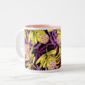 Wilde Blume Protea Lila Zweifarbige Tasse (Vorderseite Links)