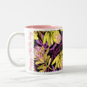 Wilde Blume Protea Lila Zweifarbige Tasse