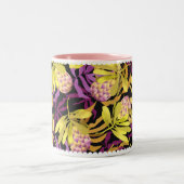 Wilde Blume Protea Lila Zweifarbige Tasse (Mittel)