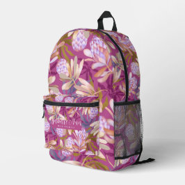 Wilde Blume Protea Magenta Bedruckter Rucksack