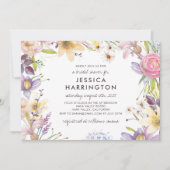 Wilde Blume rahmen Brautparty Einladung (Vorderseite)