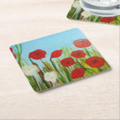 Wilde Blume Rechteckiger Pappuntersetzer (angewinkelt)