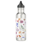 Wilde Blume rosa farbig Edelstahlflasche (Links)