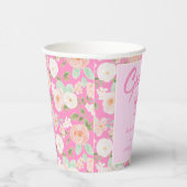 Wilde Blume Rosa Gingham-Schleife Abschlussfeier Pappbecher (Rechts)