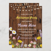 Wilde Blume Ruhestand Party Remüde Einladung (Vorne/Hinten)