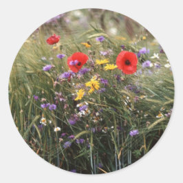 Wilde Blume Runder Aufkleber