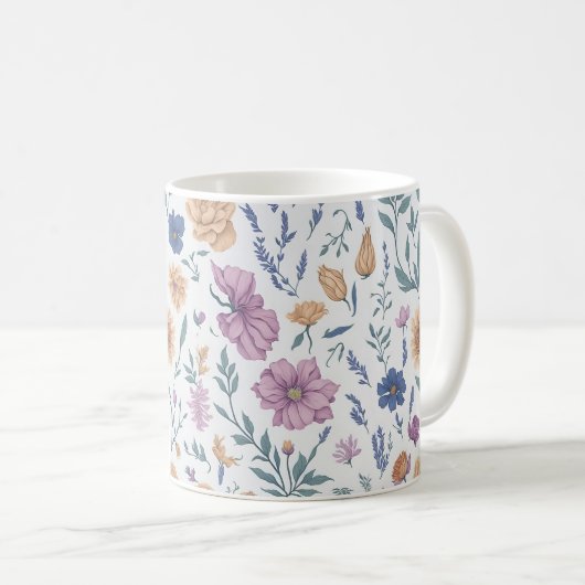 Wilde Blume - Rustikaler Charme Kaffeetasse (VorderseiteRechts)