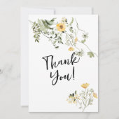 Wilde Blume Sali Grün Hochzeit danke Karte (Vorderseite)