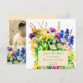 Wilde Blume Save the Date Ankündigung (Vorne/Hinten)