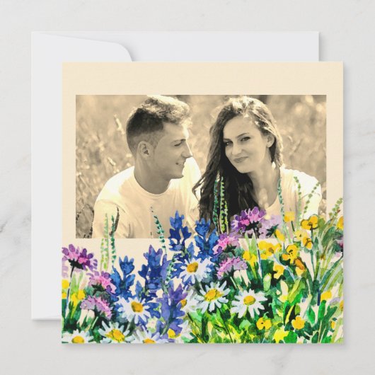 Wilde Blume Save the Date Ankündigung (Rückseite)