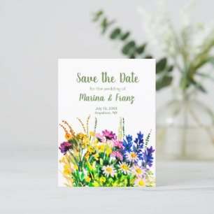 Wilde Blume Save the Date Ankündigungspostkarte