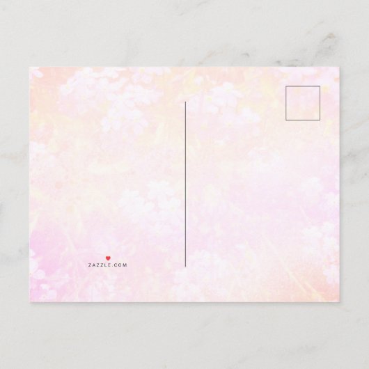 Wilde Blume Save the Date Ankündigungspostkarte (Rückseite)