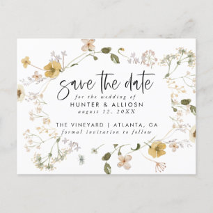 Wilde Blume Save the Date Flyer Postkarte