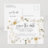 Wilde Blume Save the Date Flyer Postkarte (Vorne/Hinten)