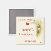 Wilde Blume Save the Date Magnet (Vorderseite/Rückseite)