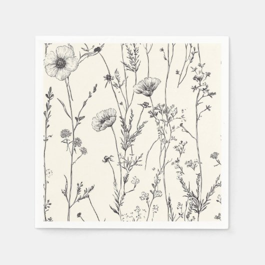 Wilde Blume Serviette (Vorderseite)