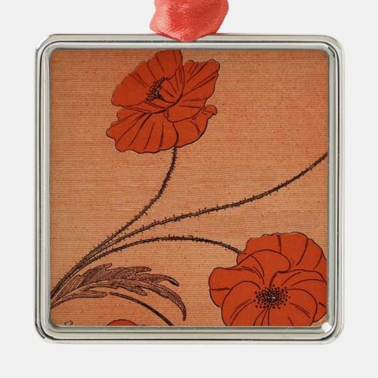 Wilde Blume Silbernes Ornament (Vorne)
