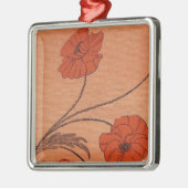 Wilde Blume Silbernes Ornament (Links)