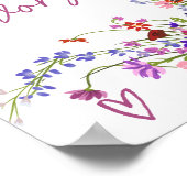 Wilde Blume-Skripte favorisieren Brautparty Poster (Ecke)