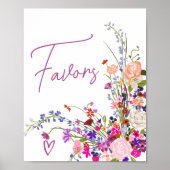 Wilde Blume-Skripte favorisieren Brautparty Poster (Vorne)