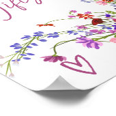 Wilde Blume Skriptgeschenke Brautparty Poster (Ecke)