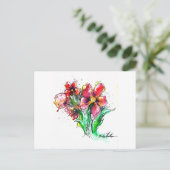 Wilde Blume Splash Postkarte (Stehend Vorderseite)